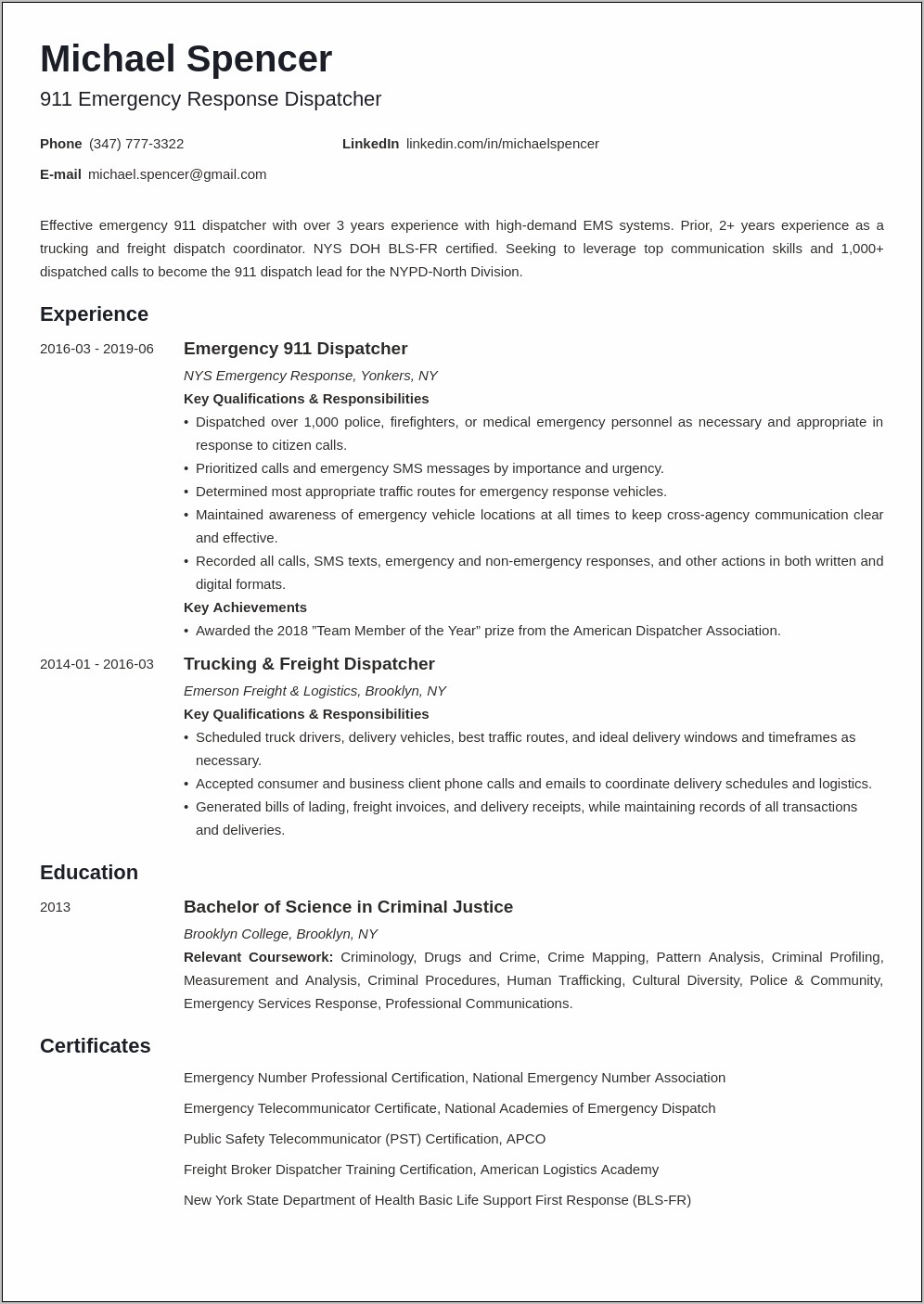 Resume Objective For A Truckingdispatcher