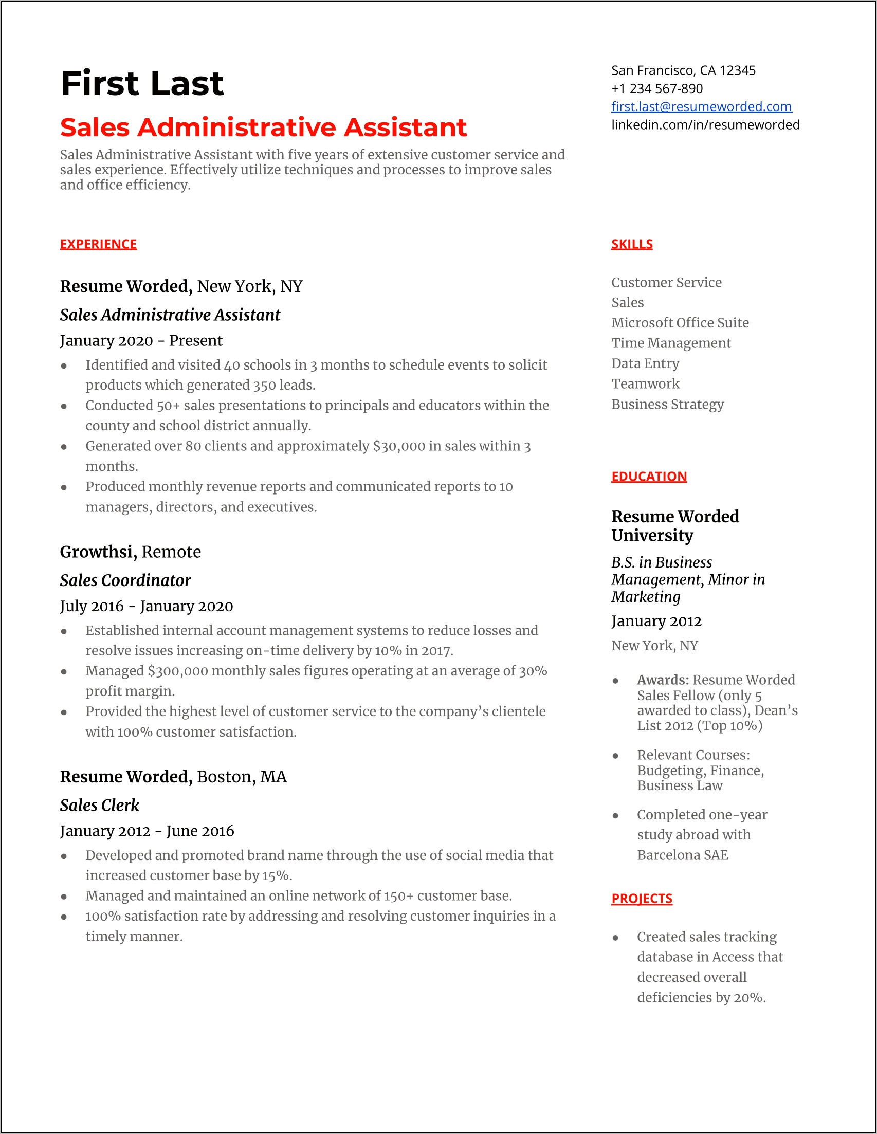 Resume Objective For Administative Assistance