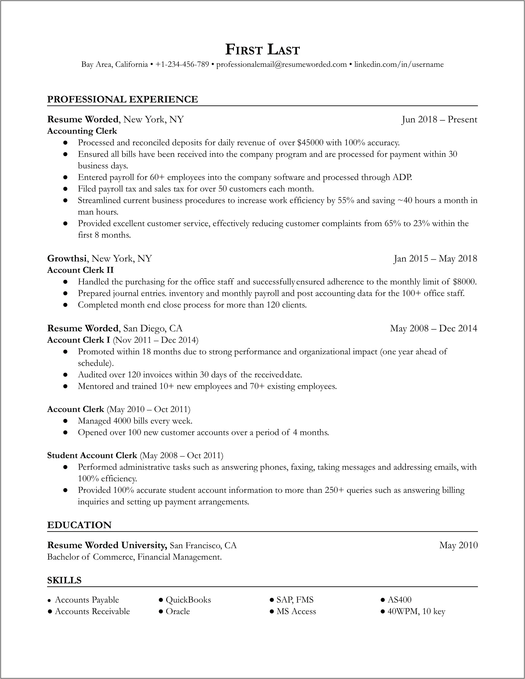 Resume Objective For Bank Clerk