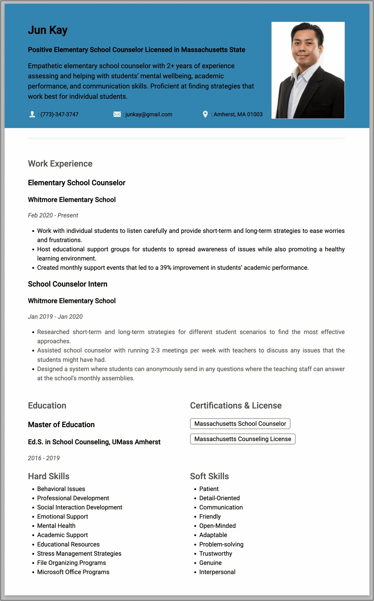 Resume Objective For Child Counselor