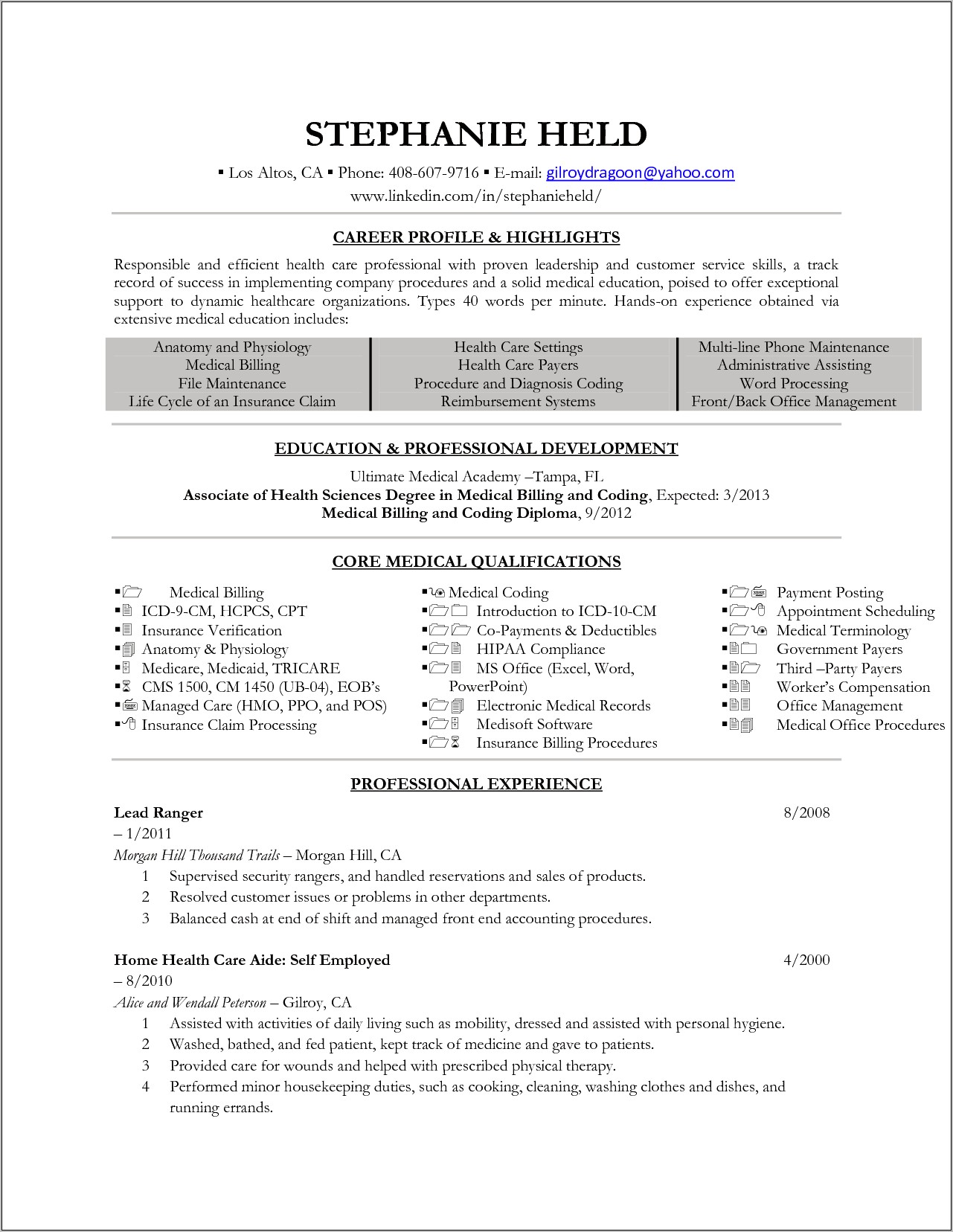 Resume Objective For Claims Specialist