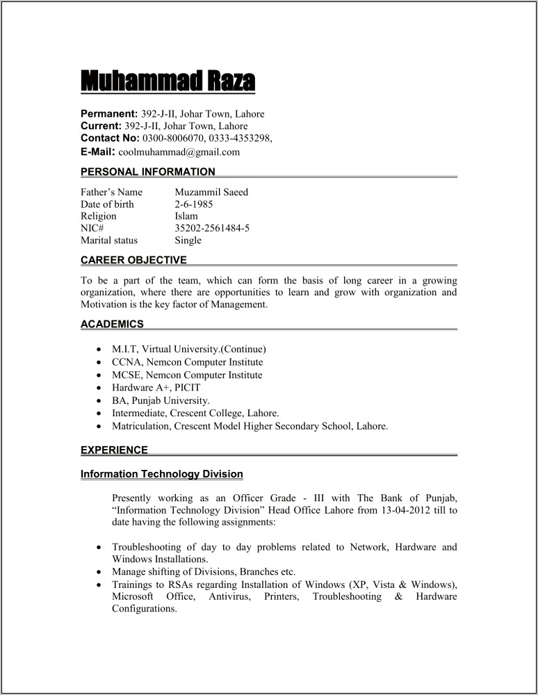 Resume Objective For College Registrat