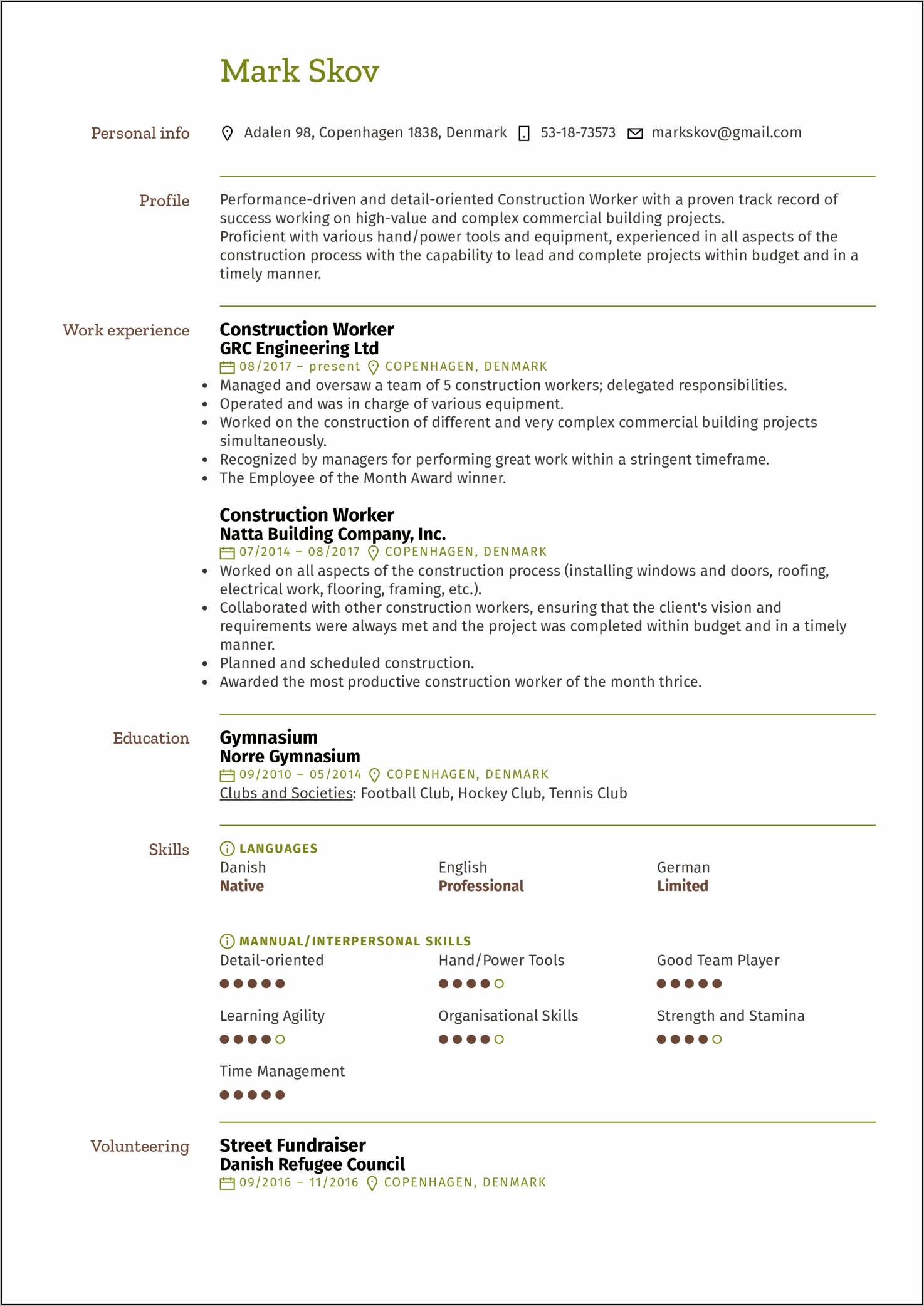 Resume Objective For Concrete Worker