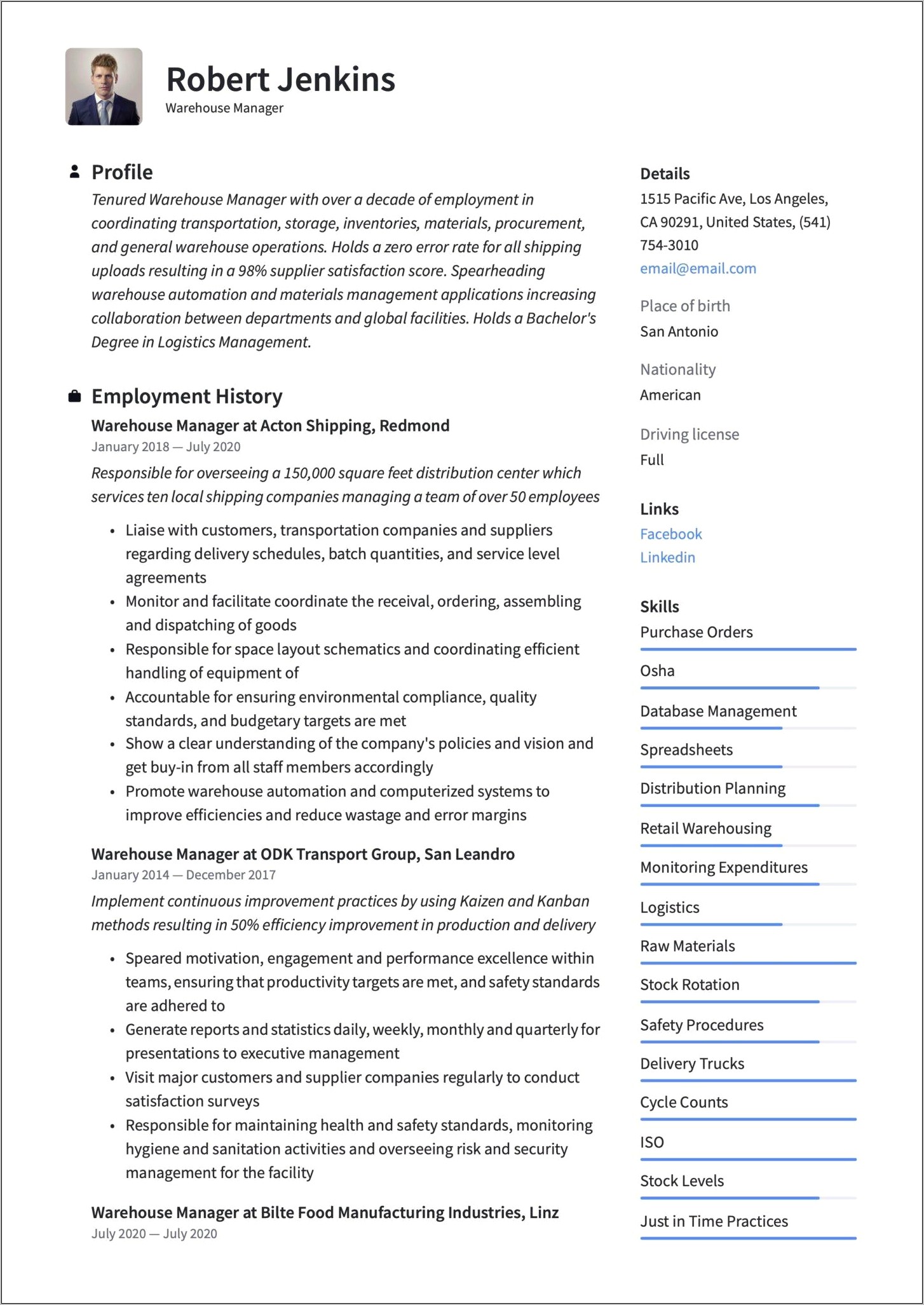 Resume Objective For Facilites Manager