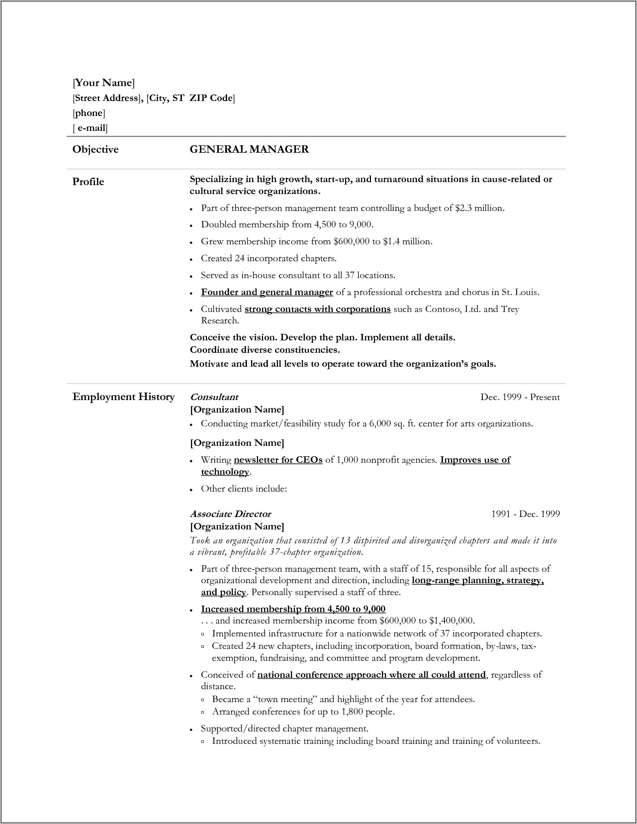 Resume Objective For General Resume