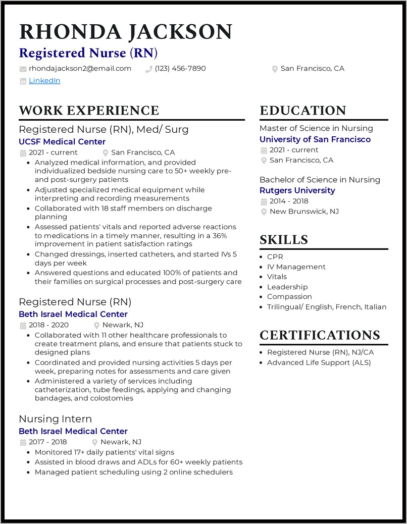 Resume Objective For Np School