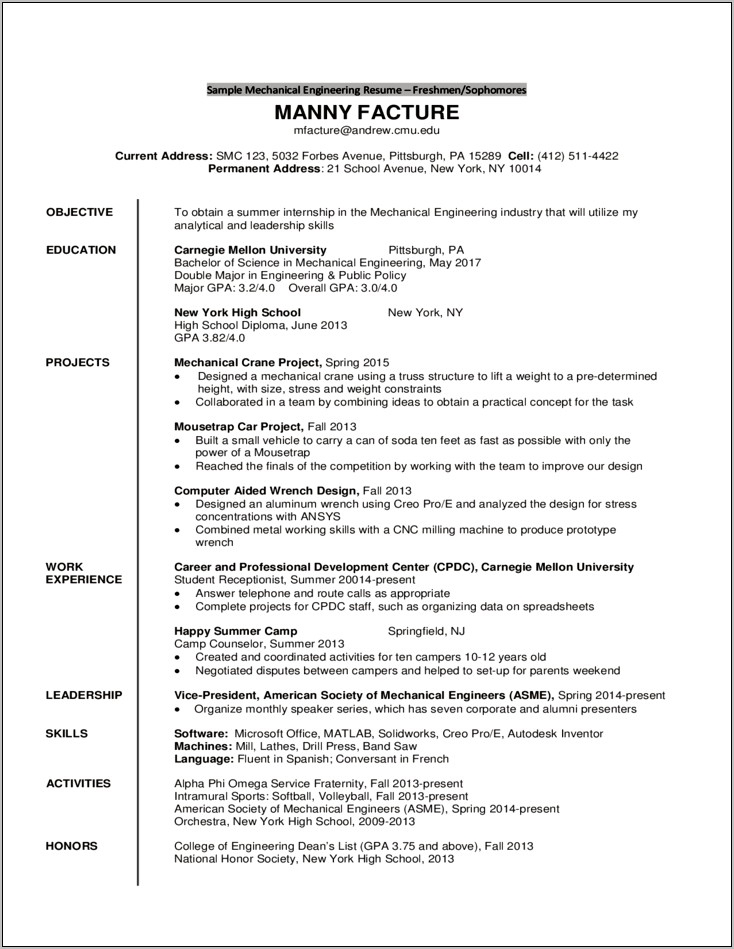 Resume Objective For Stress Engineer