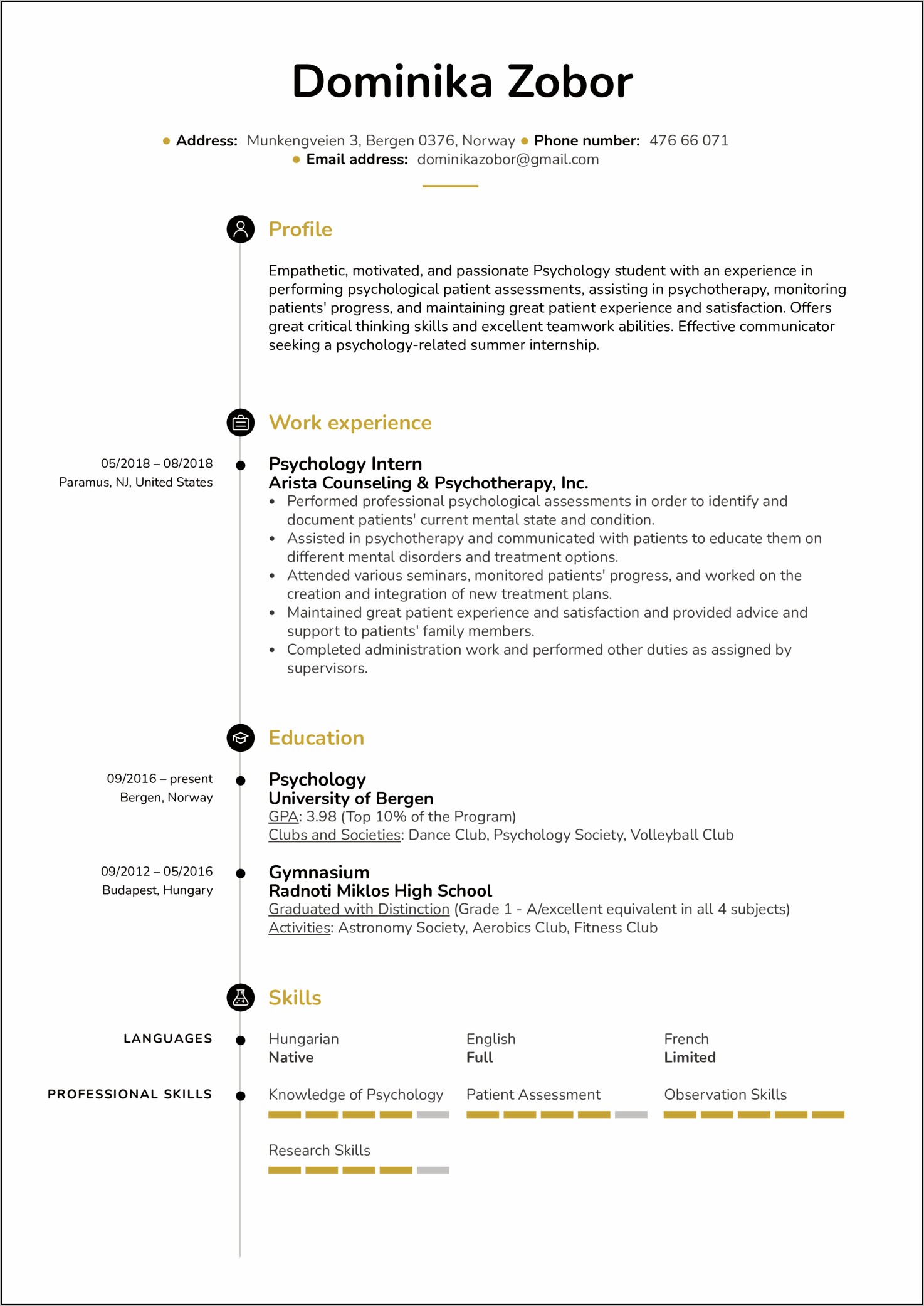 Resume Objective For Student Ojt