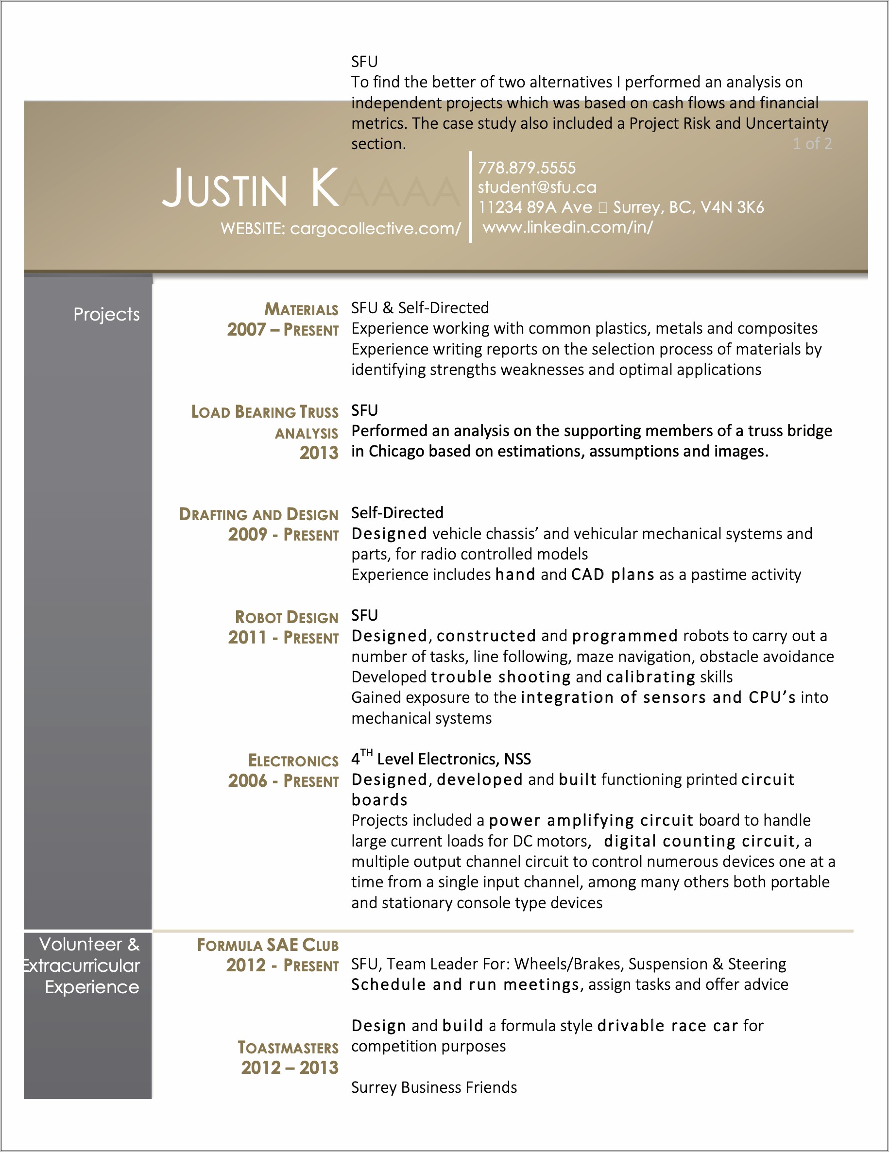Resume Objective For Truss Design