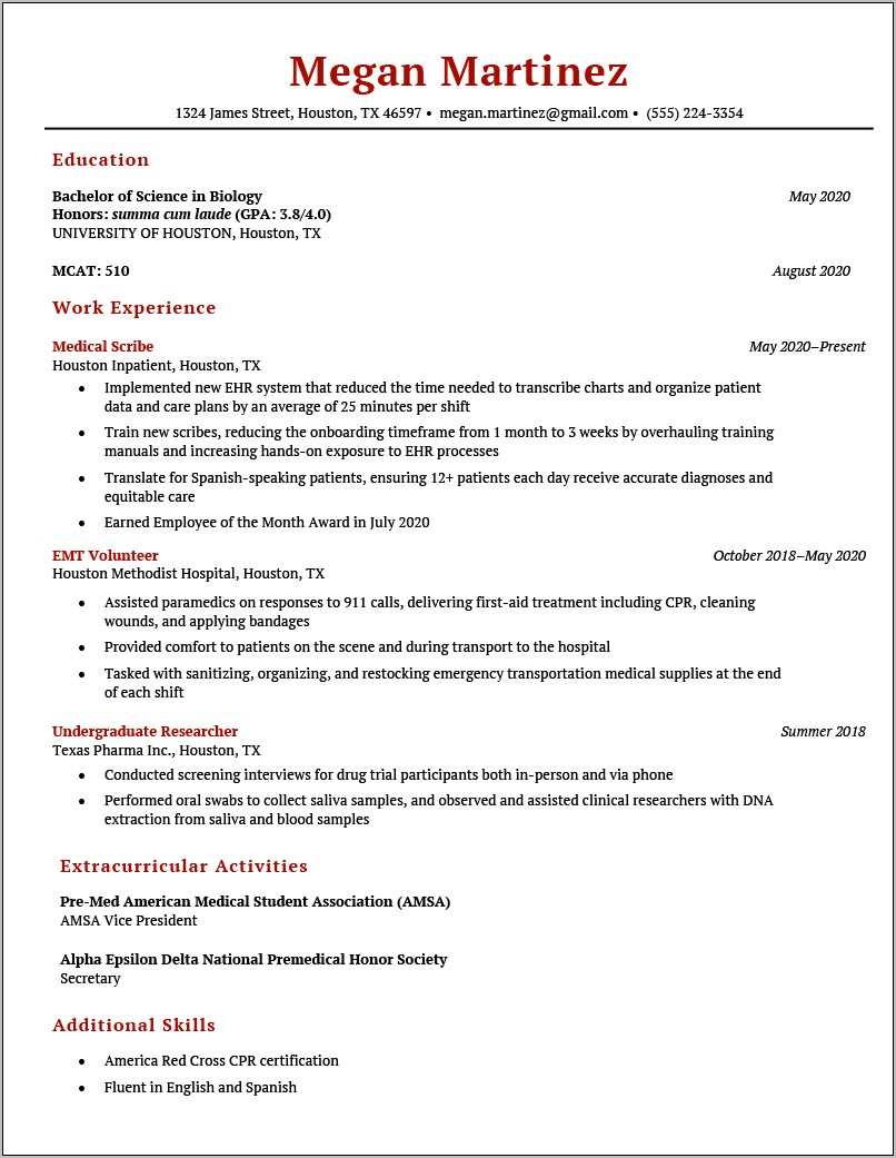 Resume Objective For University Admission