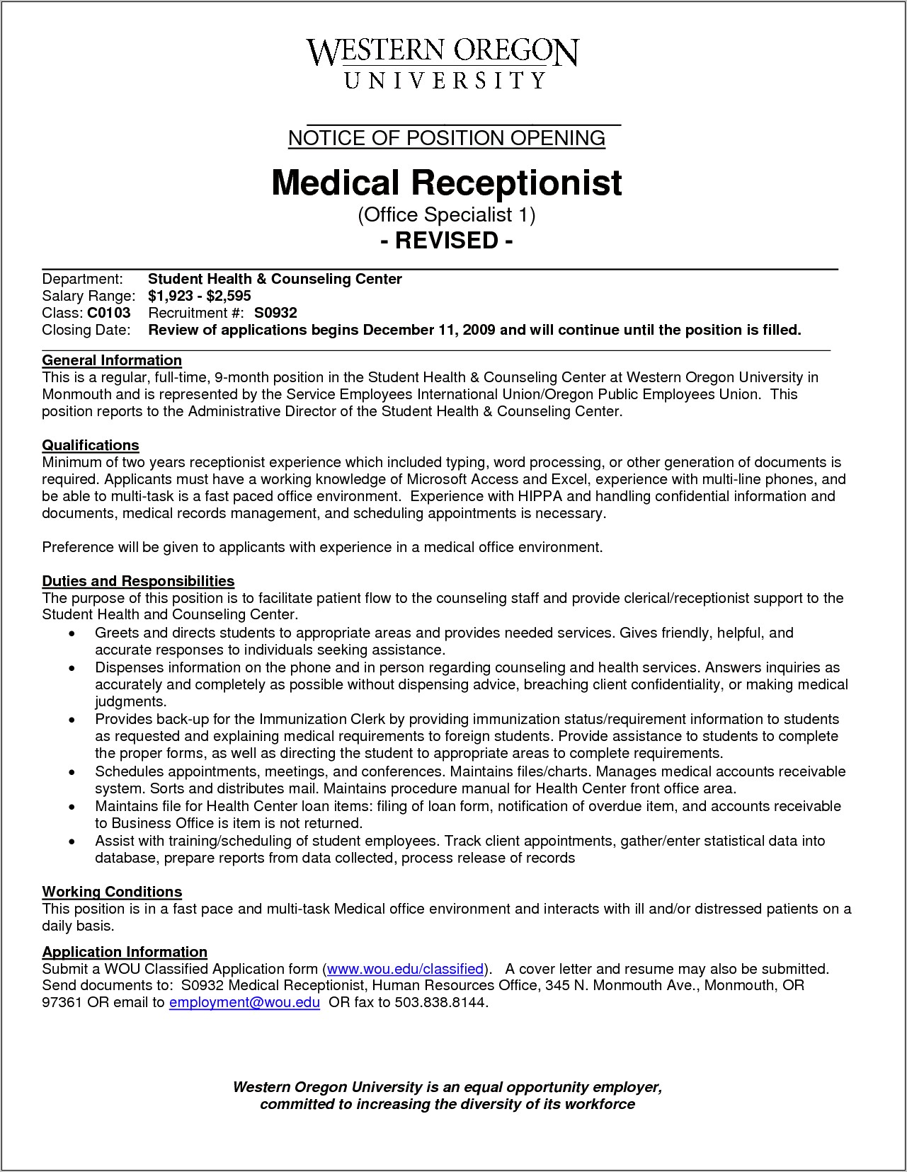 Resume Objective Lines For Receptionist