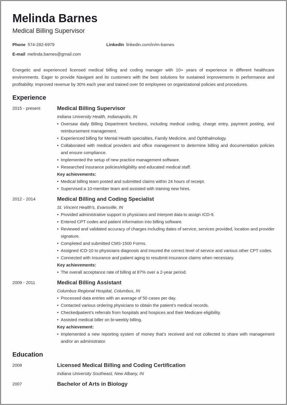 Resume Objective Patient Account Representative