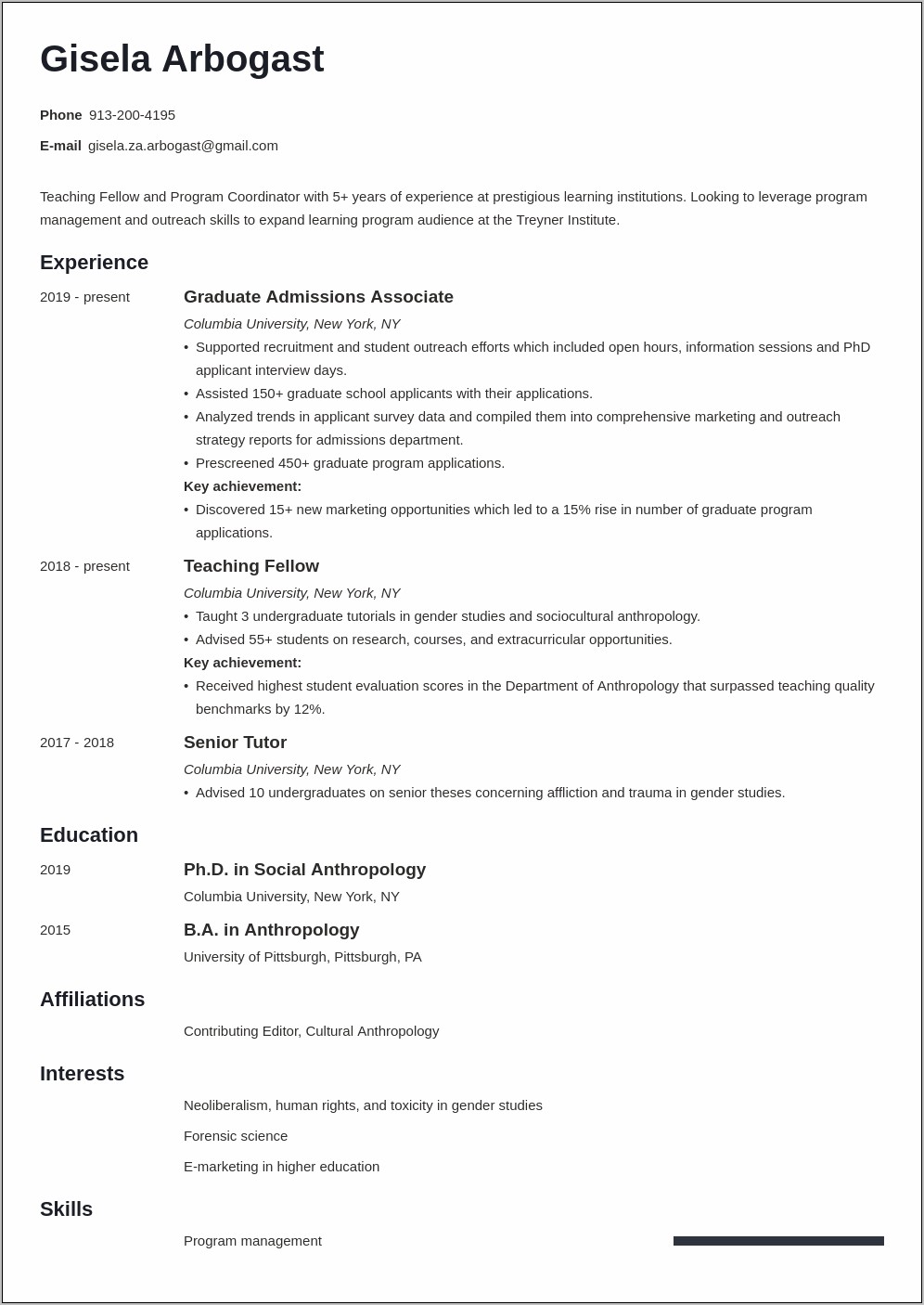 Resume Objective Statement Forensic Science