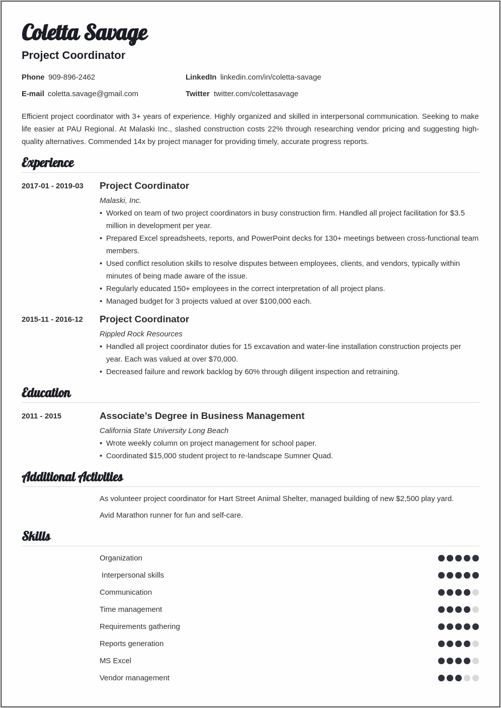 Resume Objective To Obtain Project