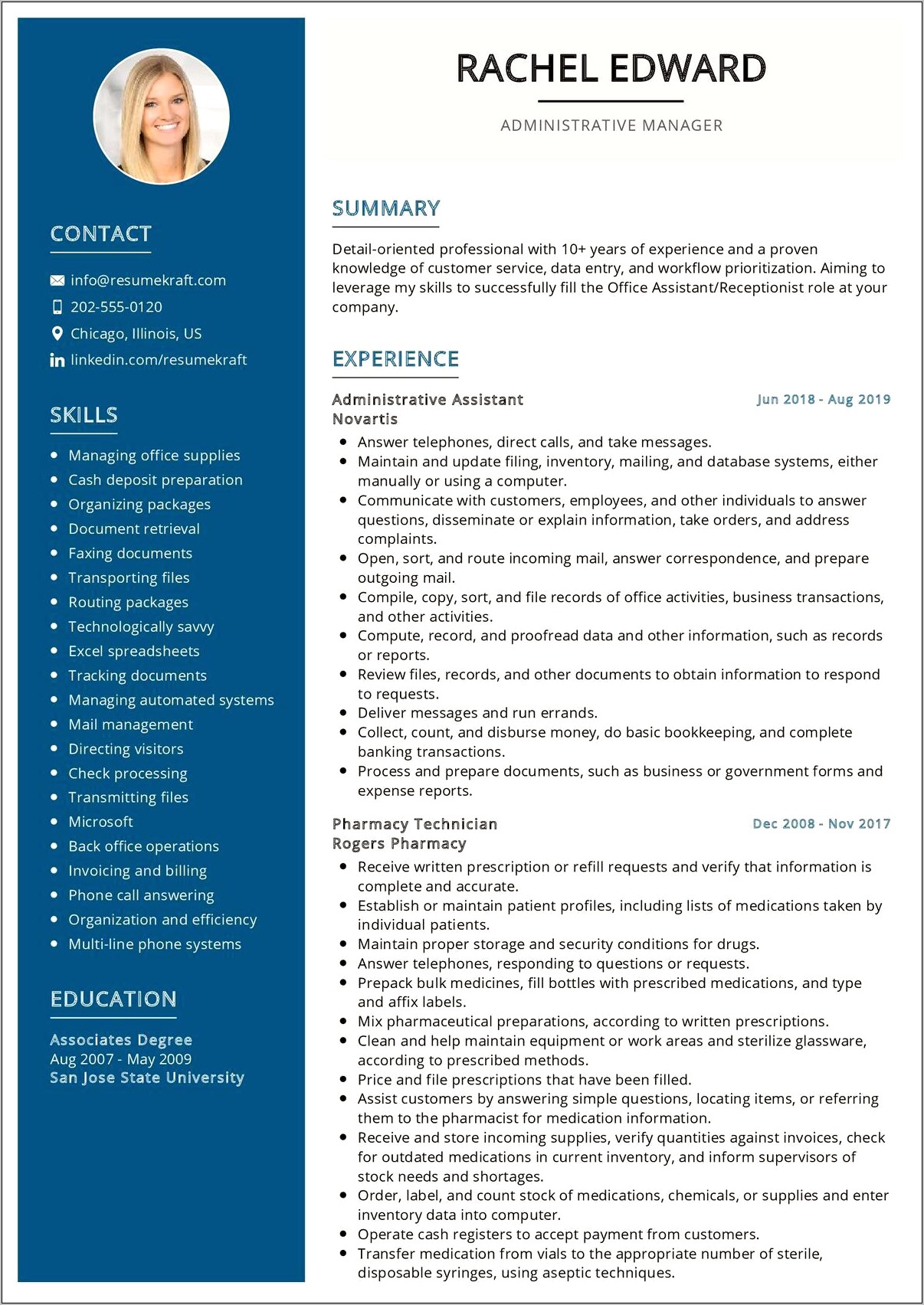 Resume Of General Manager Administration