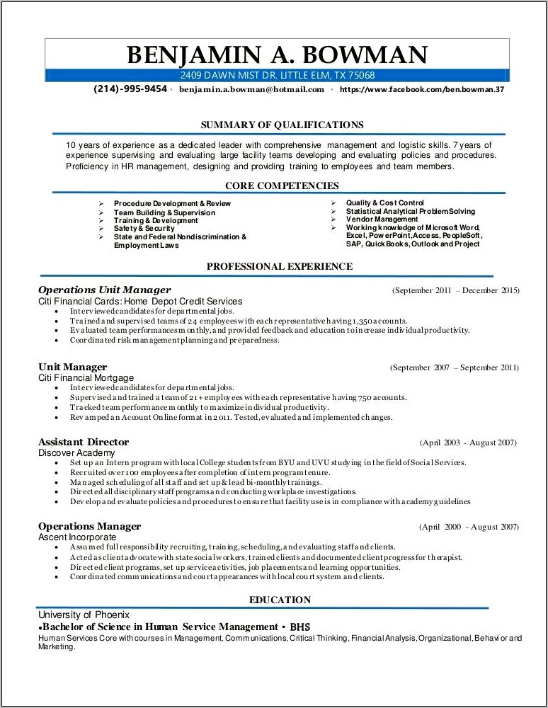 Resume Of Vendor Risk Management