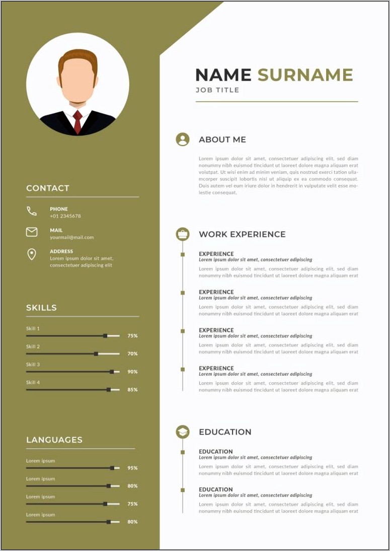 Resume One Page Template Free