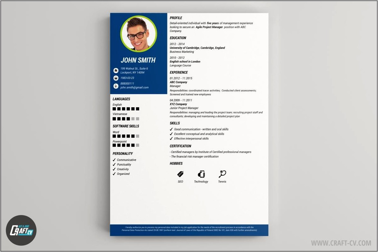 Resume Online Free With Photo