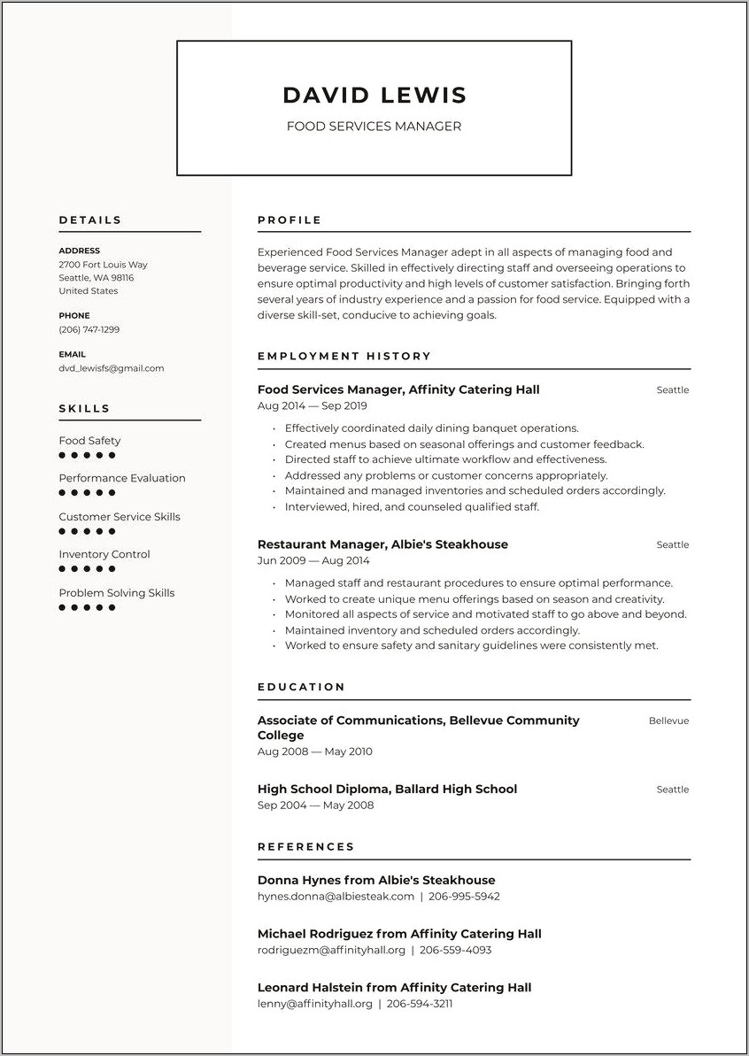 Resume Operations Manager Call Center