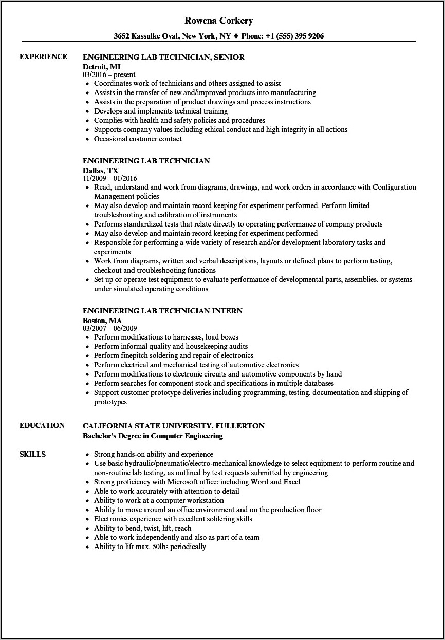 Resume Professional Objective For Soldering