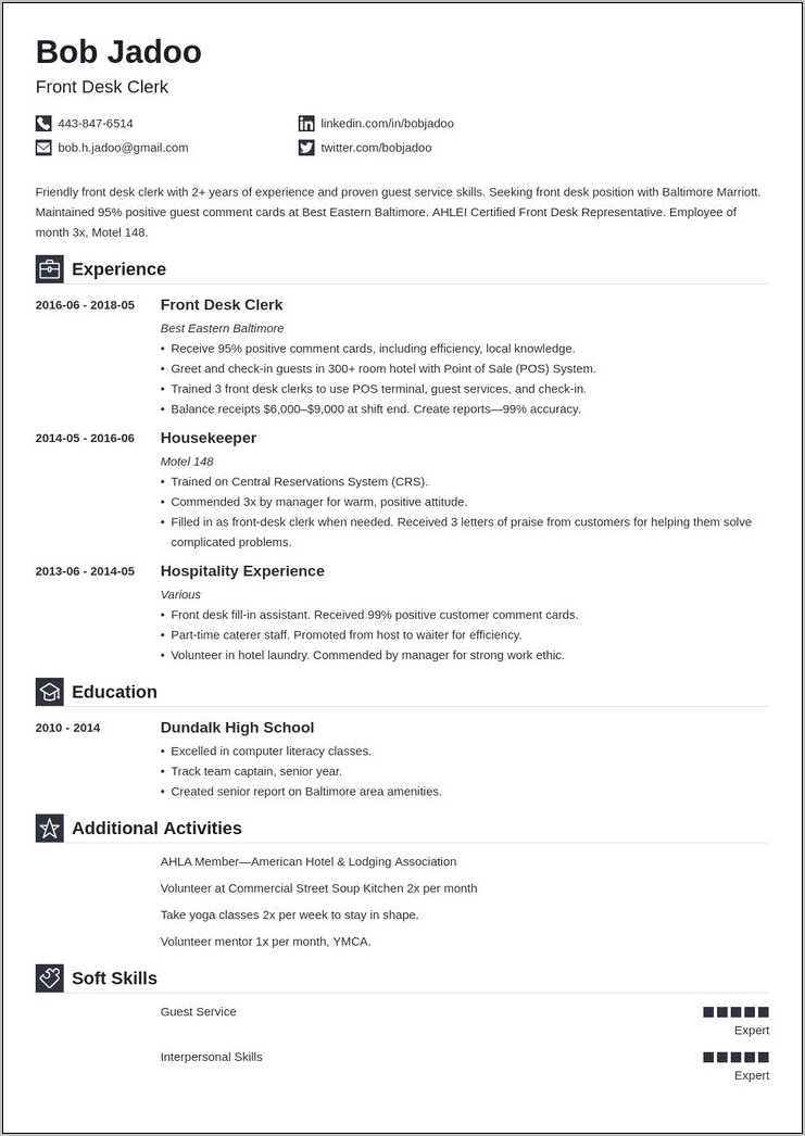 Resume Profile Examples 2018 Clerical