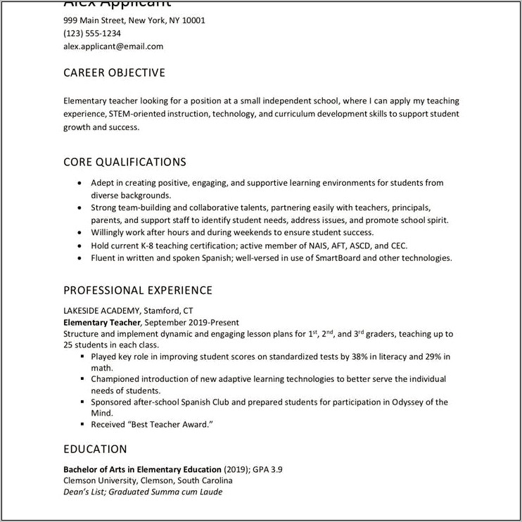 Resume Qualification Summary Or Objective