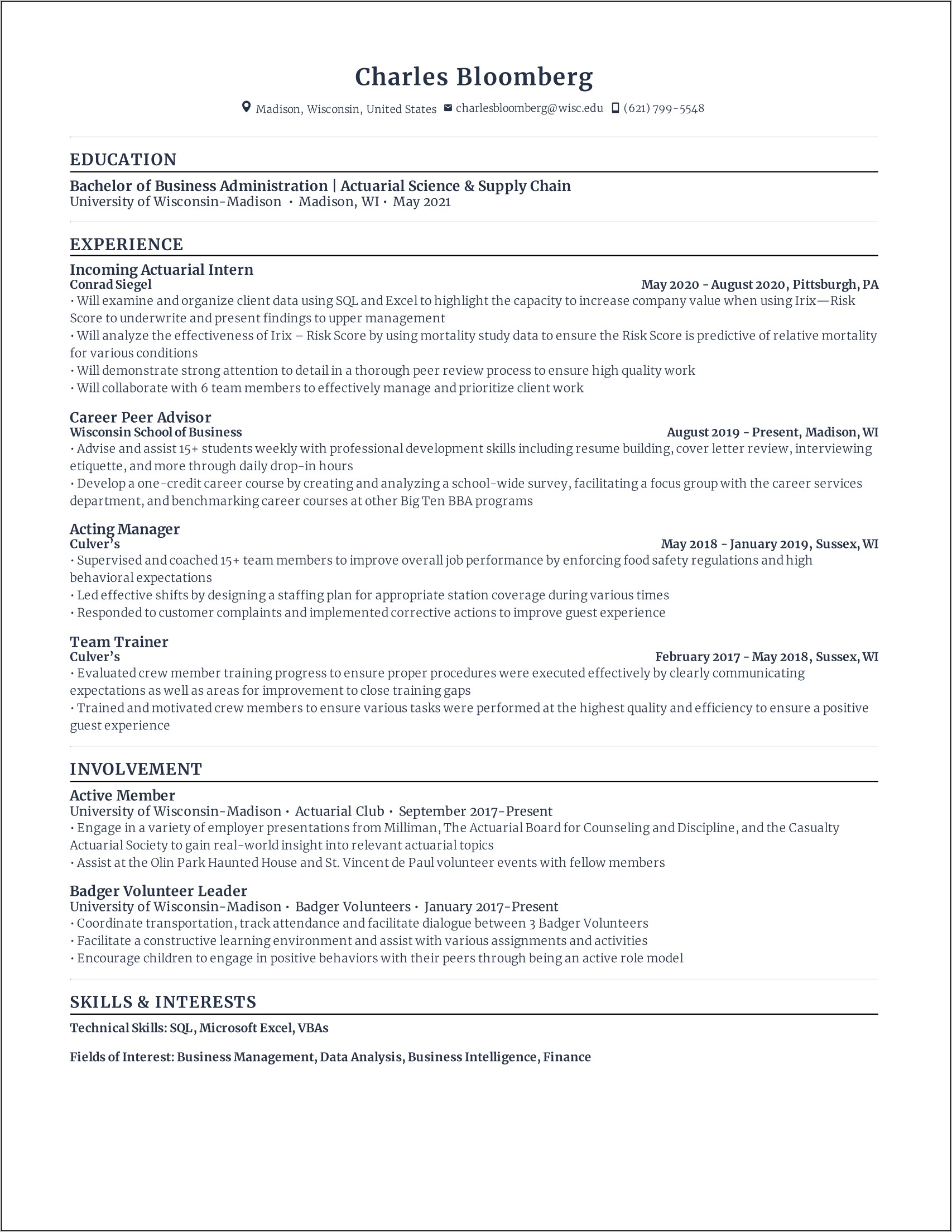 Resume Samples Entry Level Actors