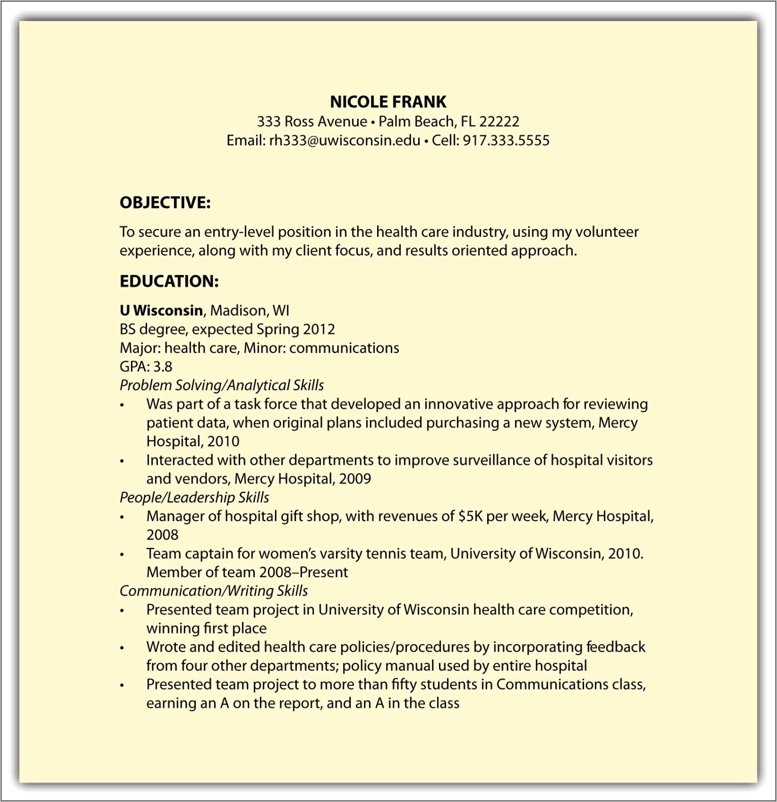 Resume Samples For Job Searching