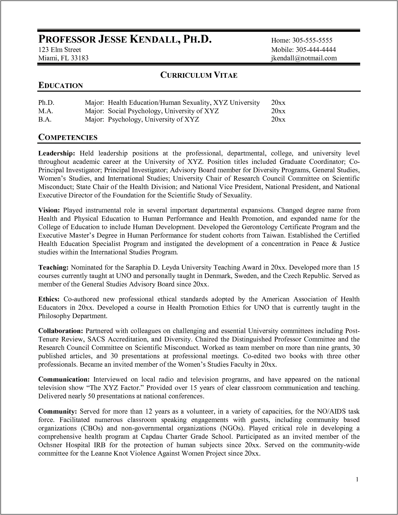 Resume Samples For Teaching College