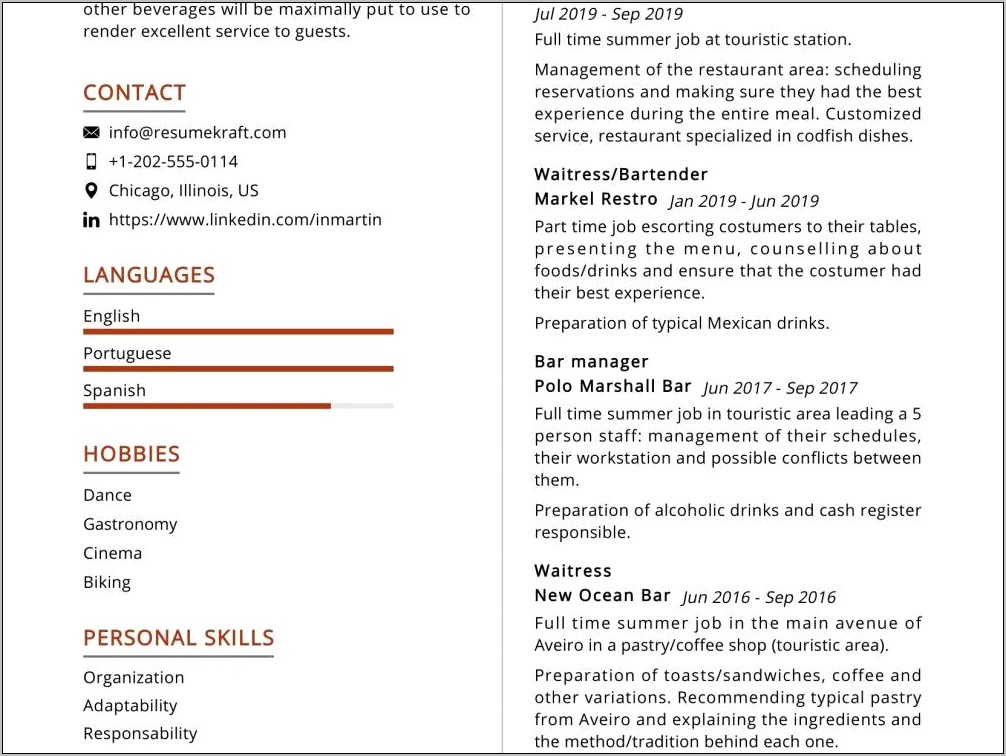 Resume Samples Management Gas Station