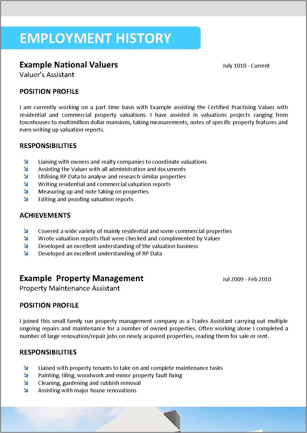 Resume Samples Real Estate Assistant