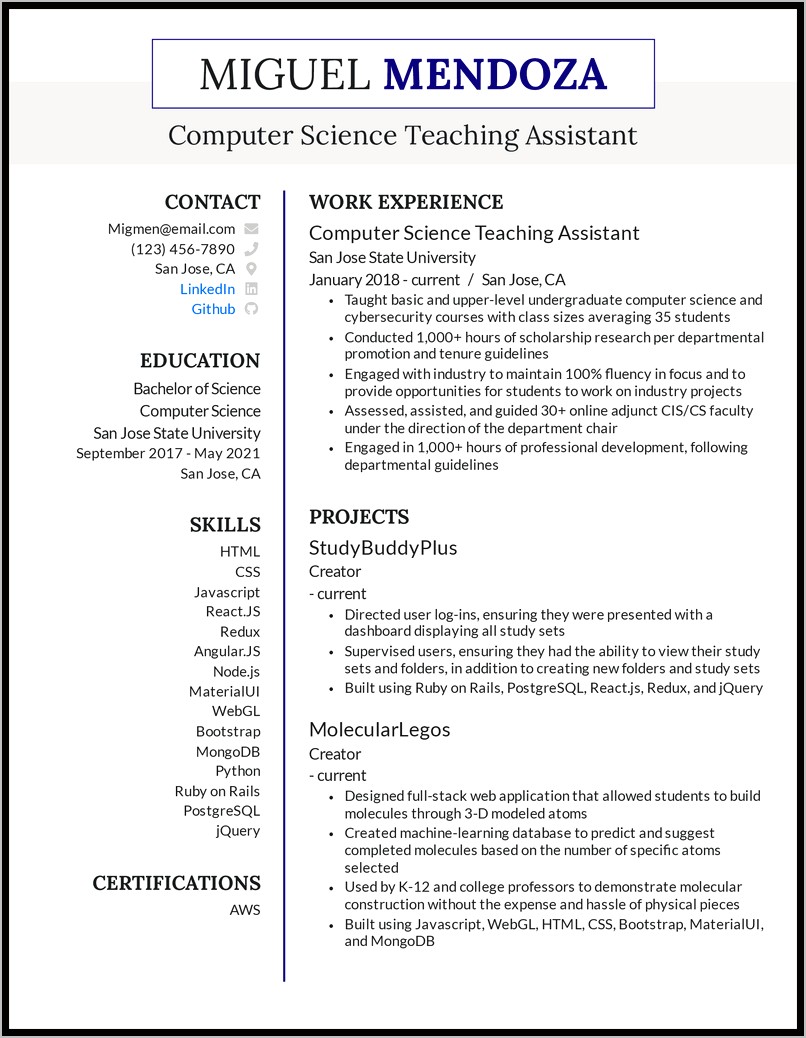 Resume Section For Computer Skills