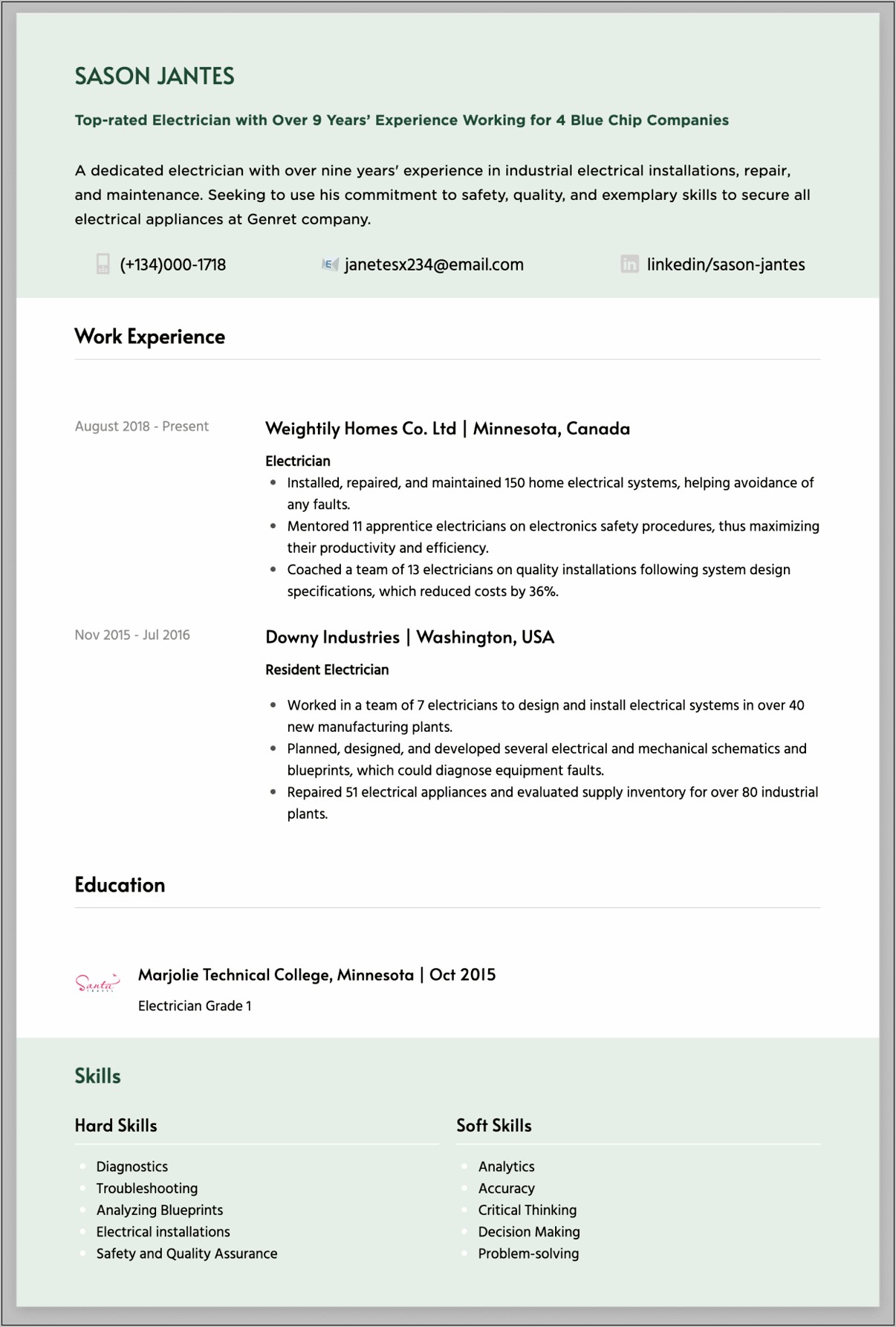 Resume Services For Washington Jobs