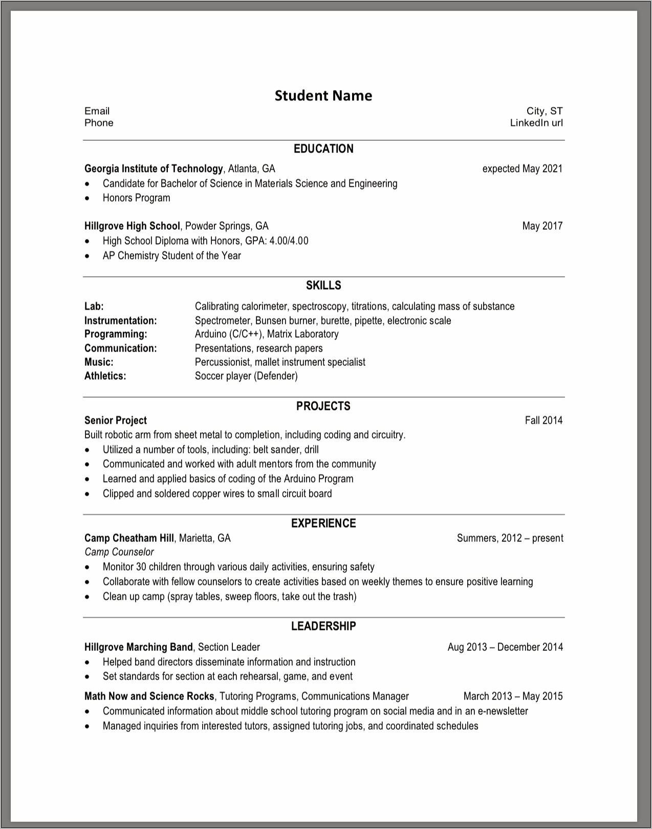 Resume Skills Examples For Tutors