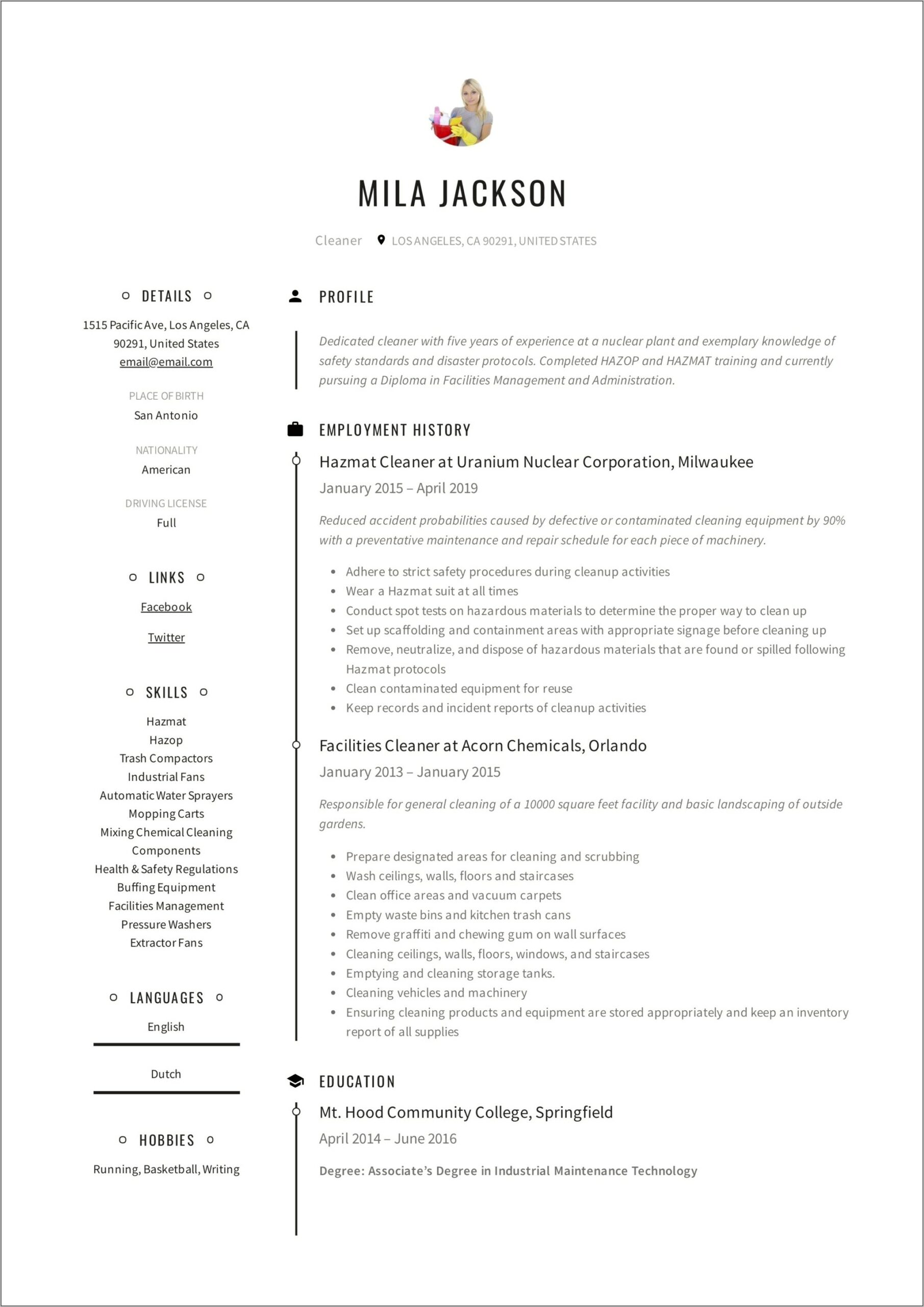 Resume Skills For Facilities Manager