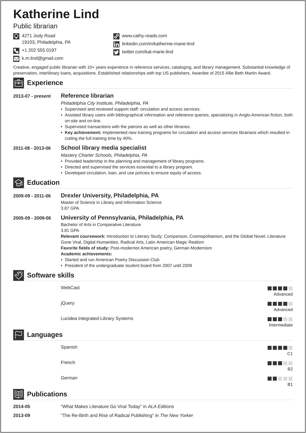 Resume Skills For Library Circulation