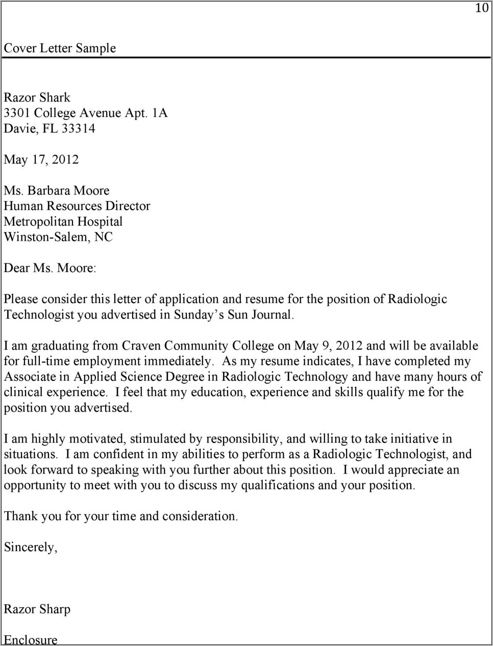 Resume Skills For Radiologic Technologist