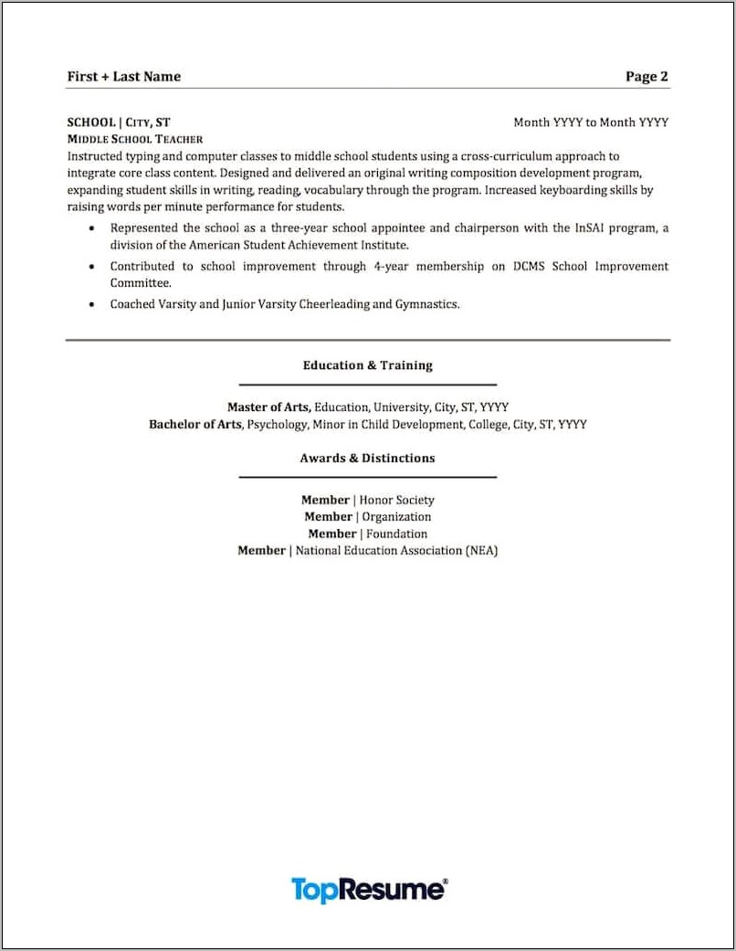 Resume Summary Examples For Educators