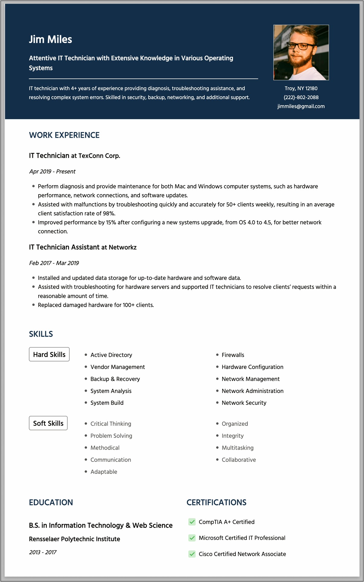 Resume Summary Examples Information Technology