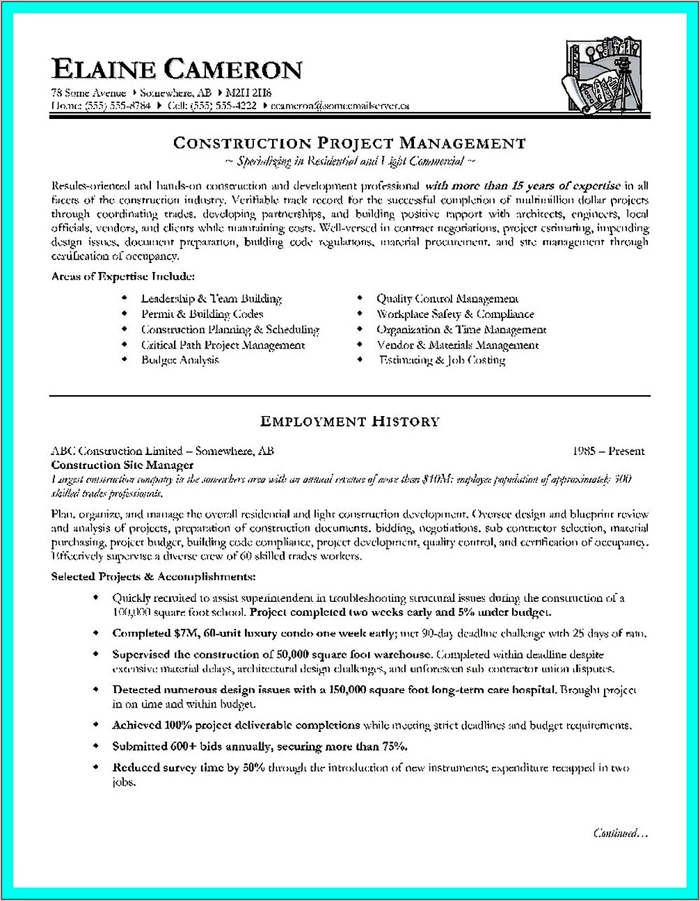 Resume Summary For Proposal Manager