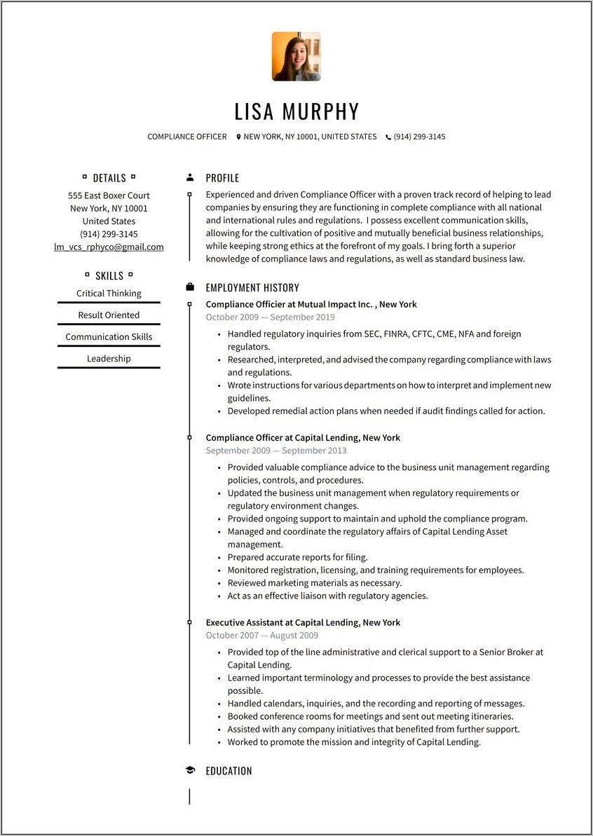 Resume Summary Of Skills Sample