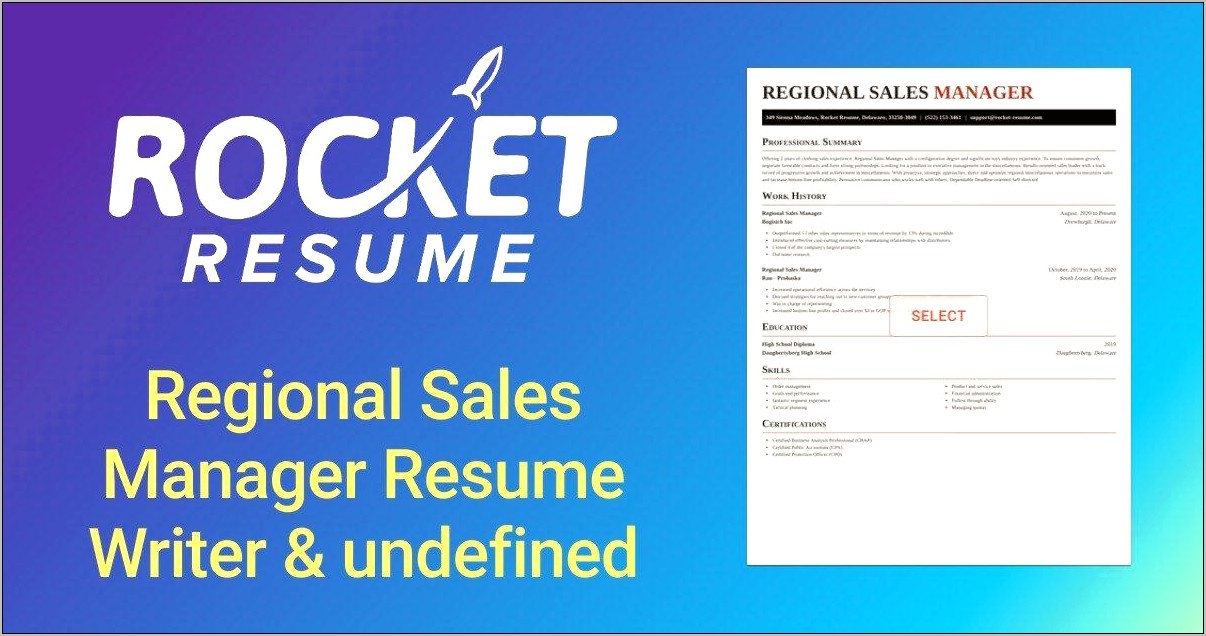 Resume Summary Regional Sales Manager