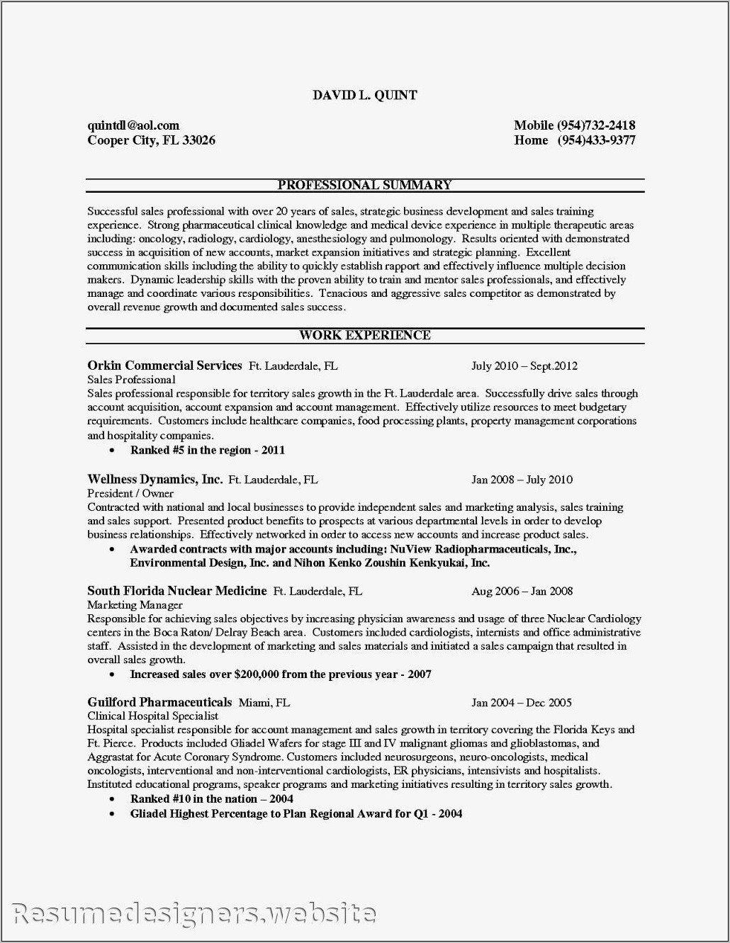 Resume Summary Sample Entry Level