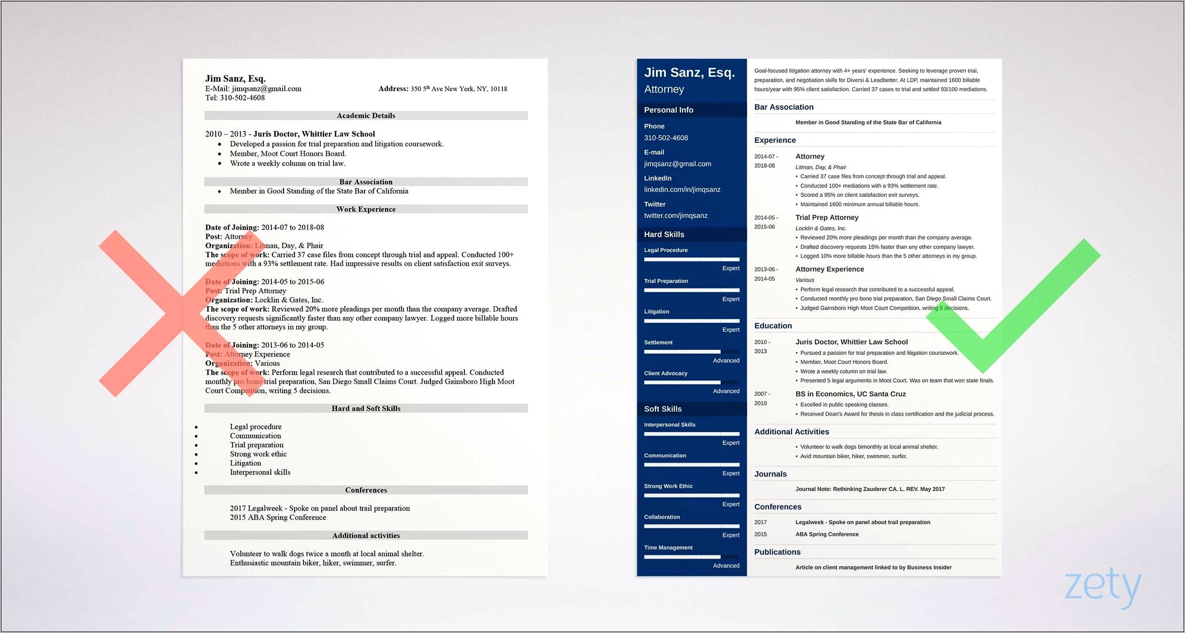 Resume Template For Attorney Free