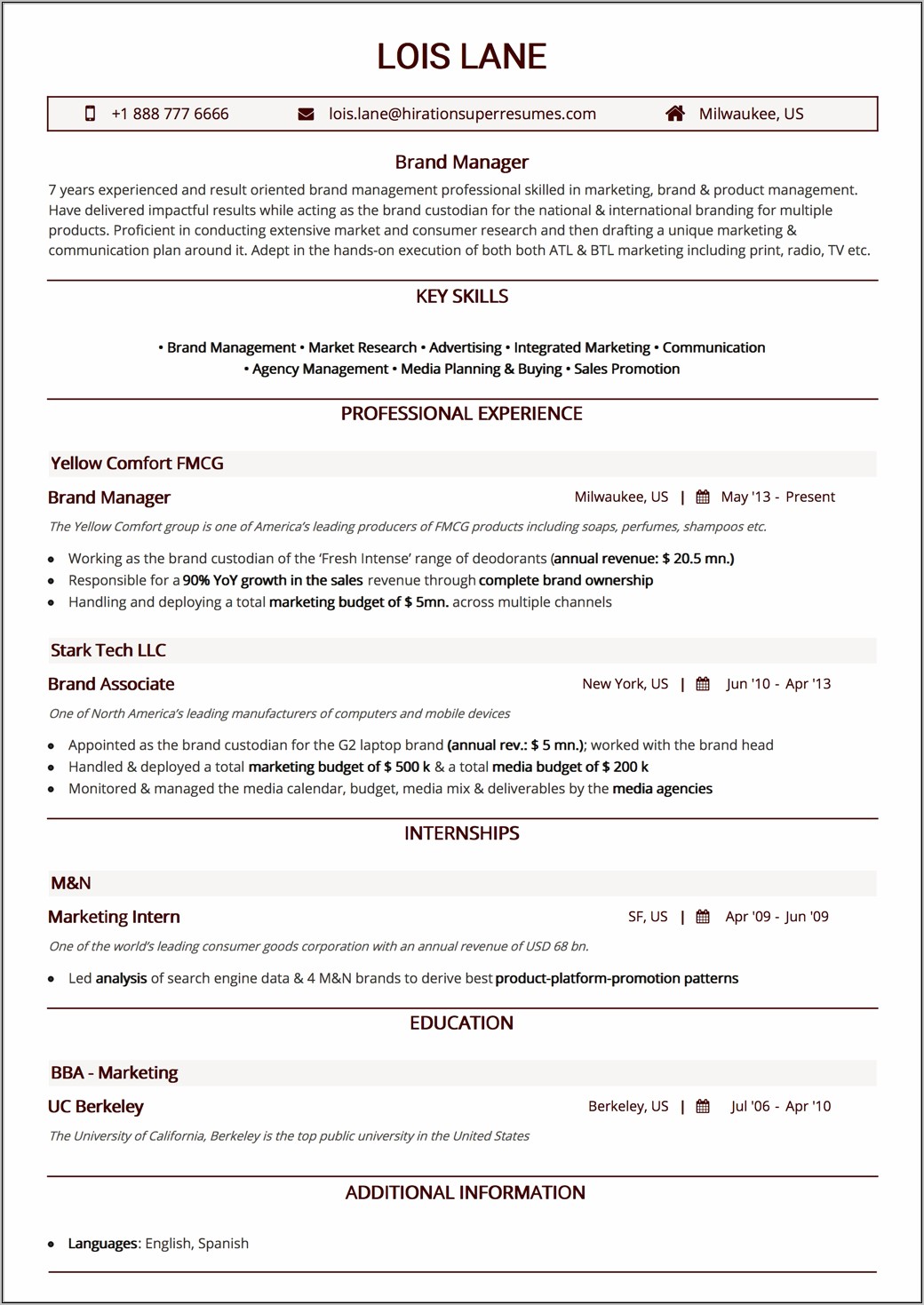 Resume Template For Nps Job