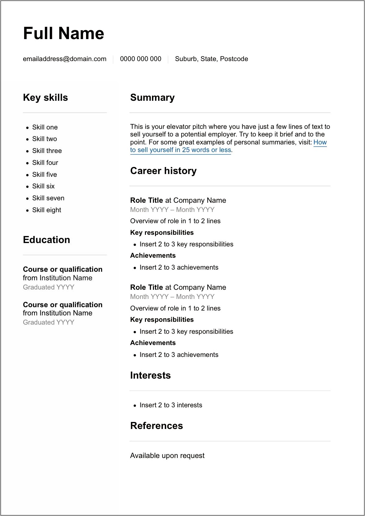 Resume Templates For Legal Jobs