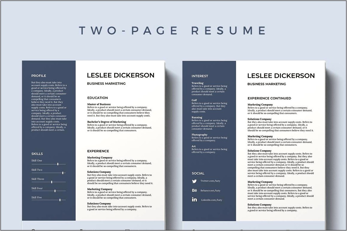 Resume Templates Free For Marketers