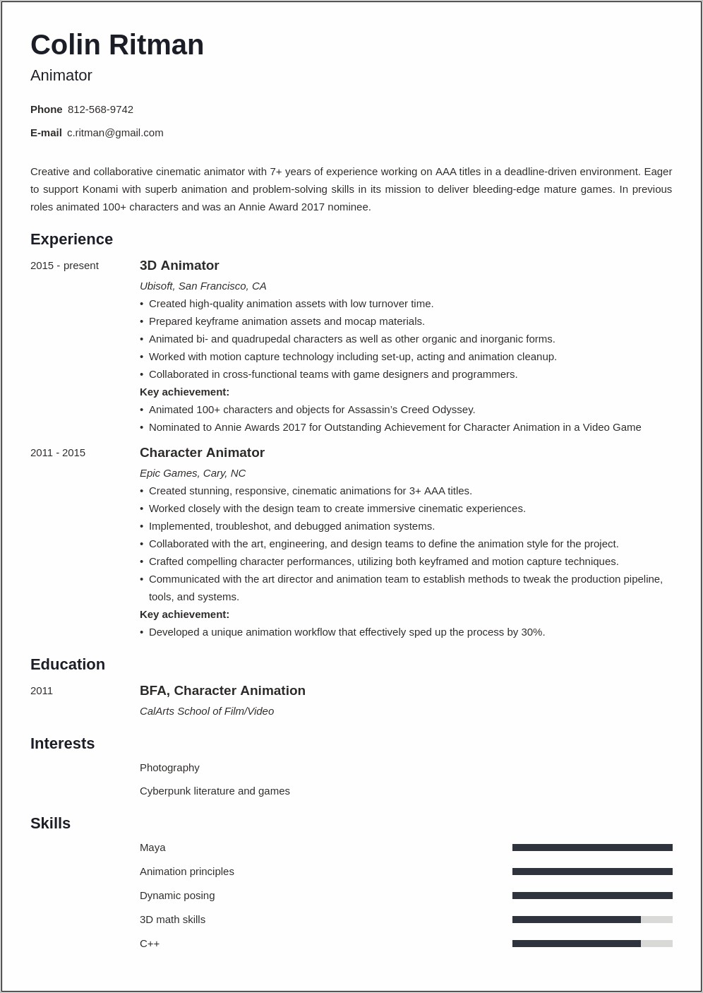 Resume With Character Reference Sample