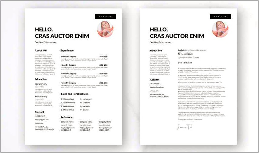 Resume With Graphics Free Template