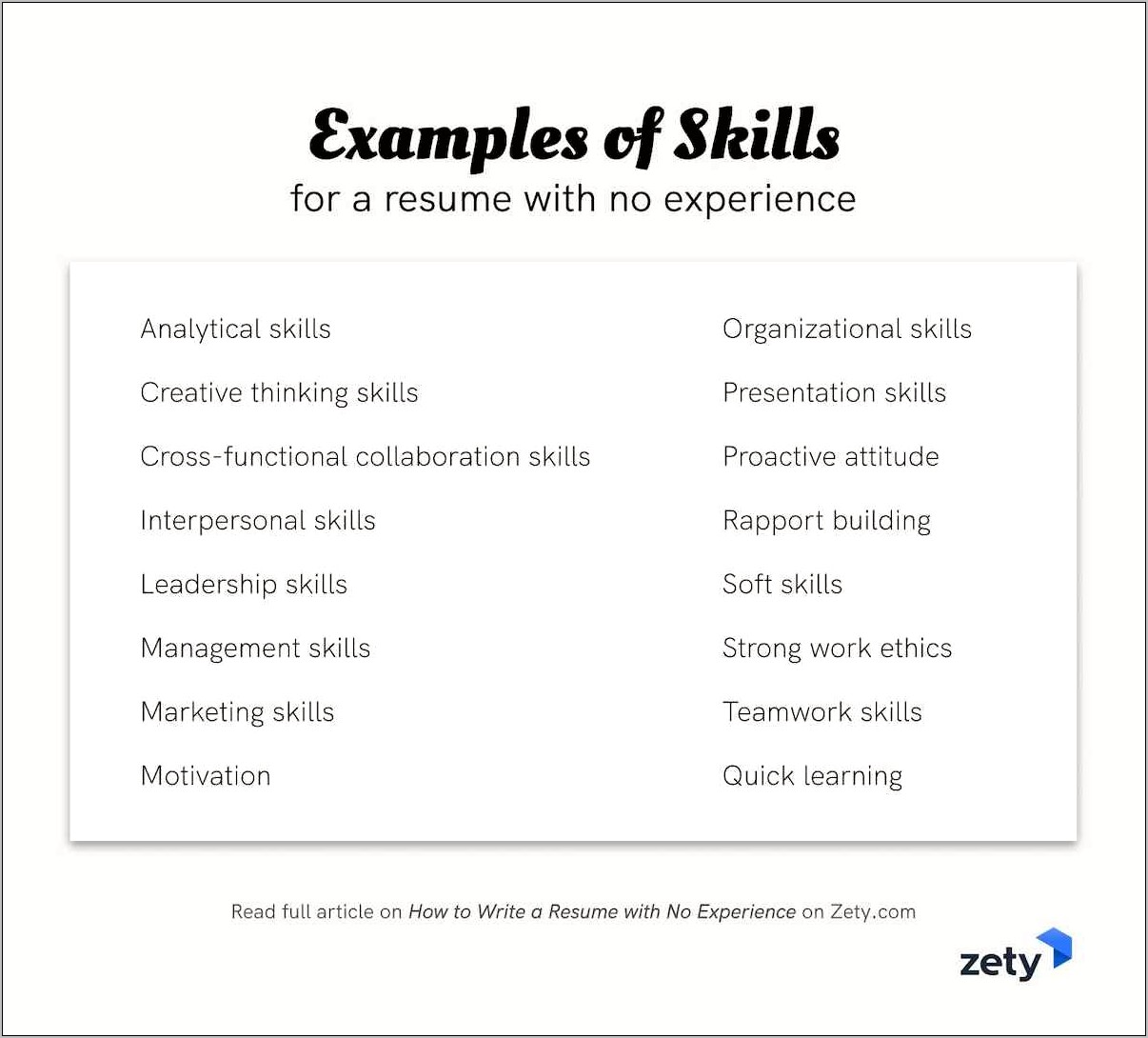 Resume With Skills Listed First